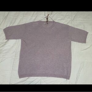 NWT Bianco & Blu Made in Italy Short Sleeve Sweater Wool Cashmere Silk Blend M